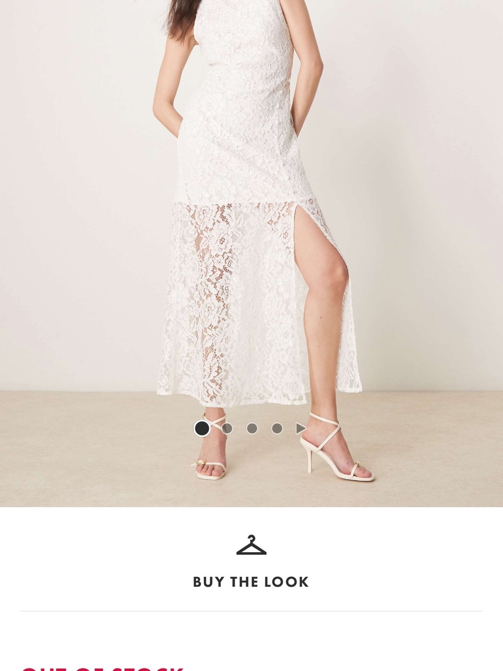 ASOS White Lace Maxi Dress with Side Slit